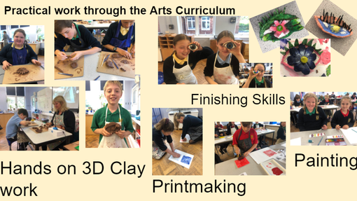 Photo collage of young people taking part in various creative activities